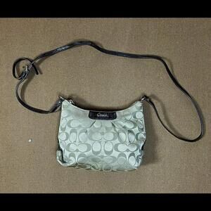 Vintage COACH Signature Monogram Flap Logo Zip Small Purse Shoulder Bag Y2K 90s